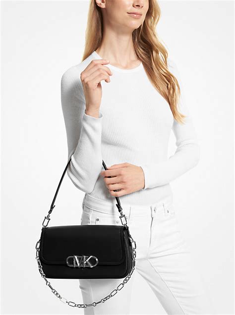 michael michael kors parker medium leather shoulder bag|michael kors slouchy shoulder bag.